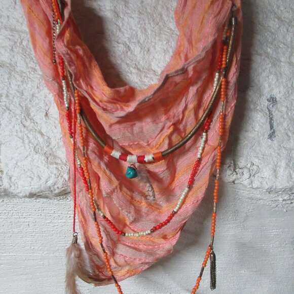 BCBG Boho Fashion Scarf (Peachy) - Picture 1 of 4